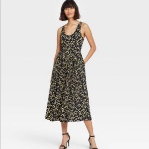 Who What Wear Sleeveless Floral Print Dress